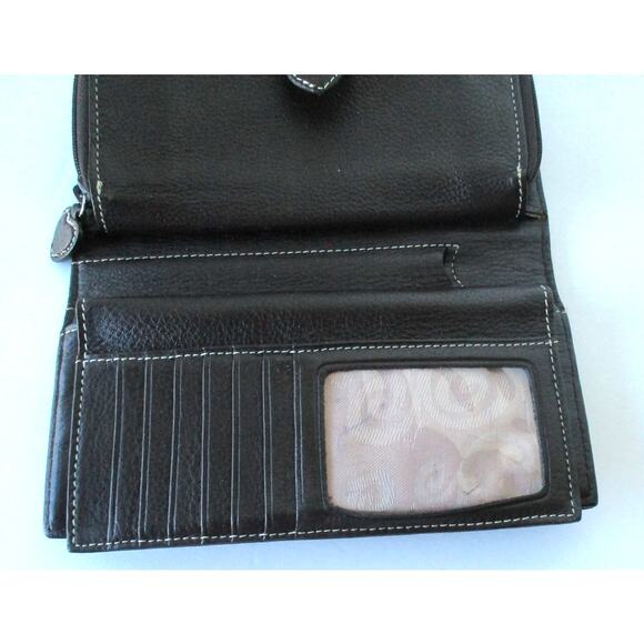Brighton Women's Brown Leather Wallet With Credit Card Slots & Checkbook - Picture 4 of 8